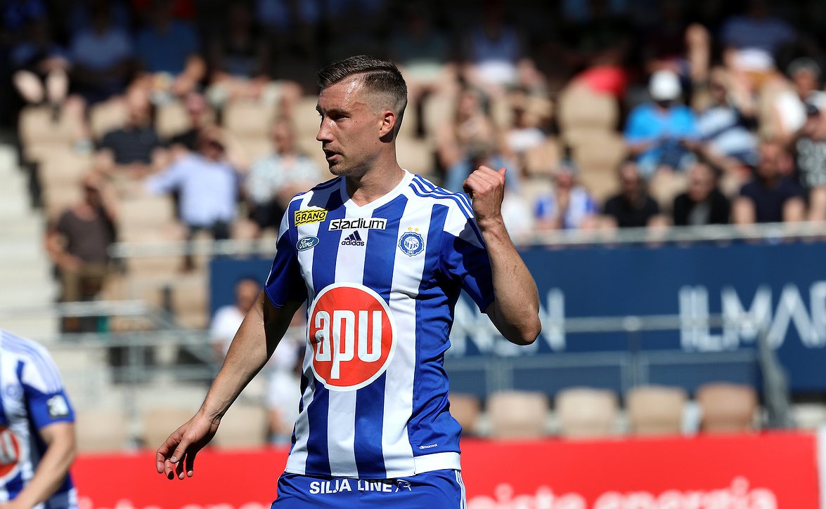 ​Juha Pirinen teki ensimmäisen liigamaalinsa HJK:ssa - "Kiitos vain Mosalle"