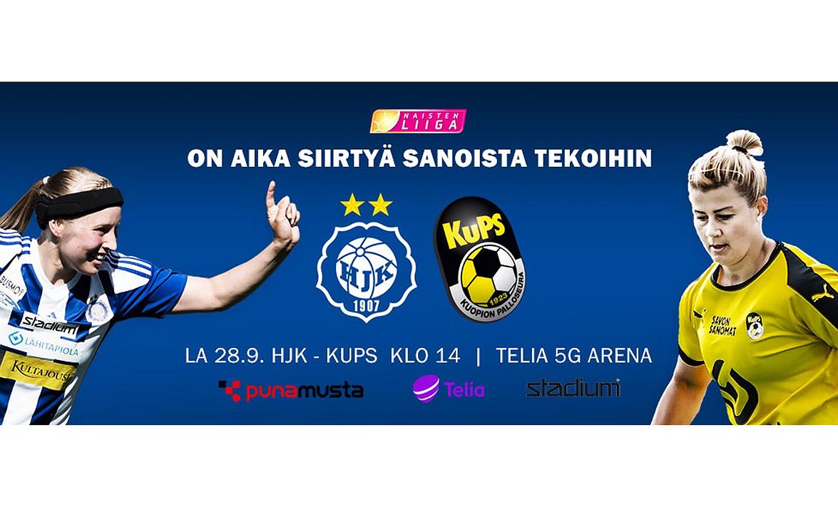 ​Naisten Liigan Sanoista tekoihin -ottelu lauantaina 28.9.